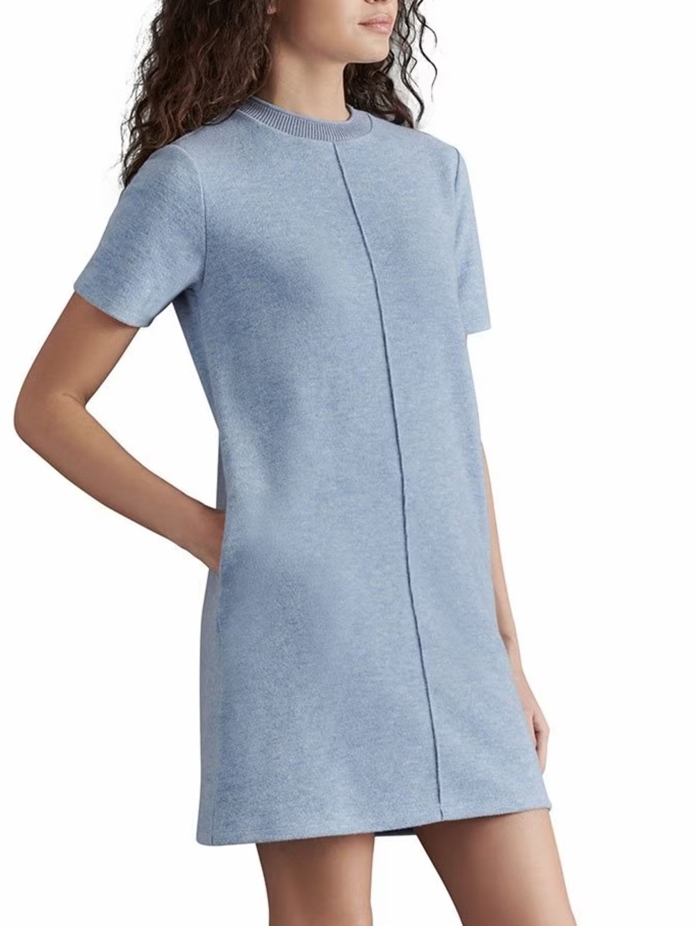 Steve Madden XL Blue Sweater Dress Short Sleeve Minimal Shift